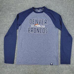 Fanatics Denver Broncos Long Sleeve Tee - Blue and Gray